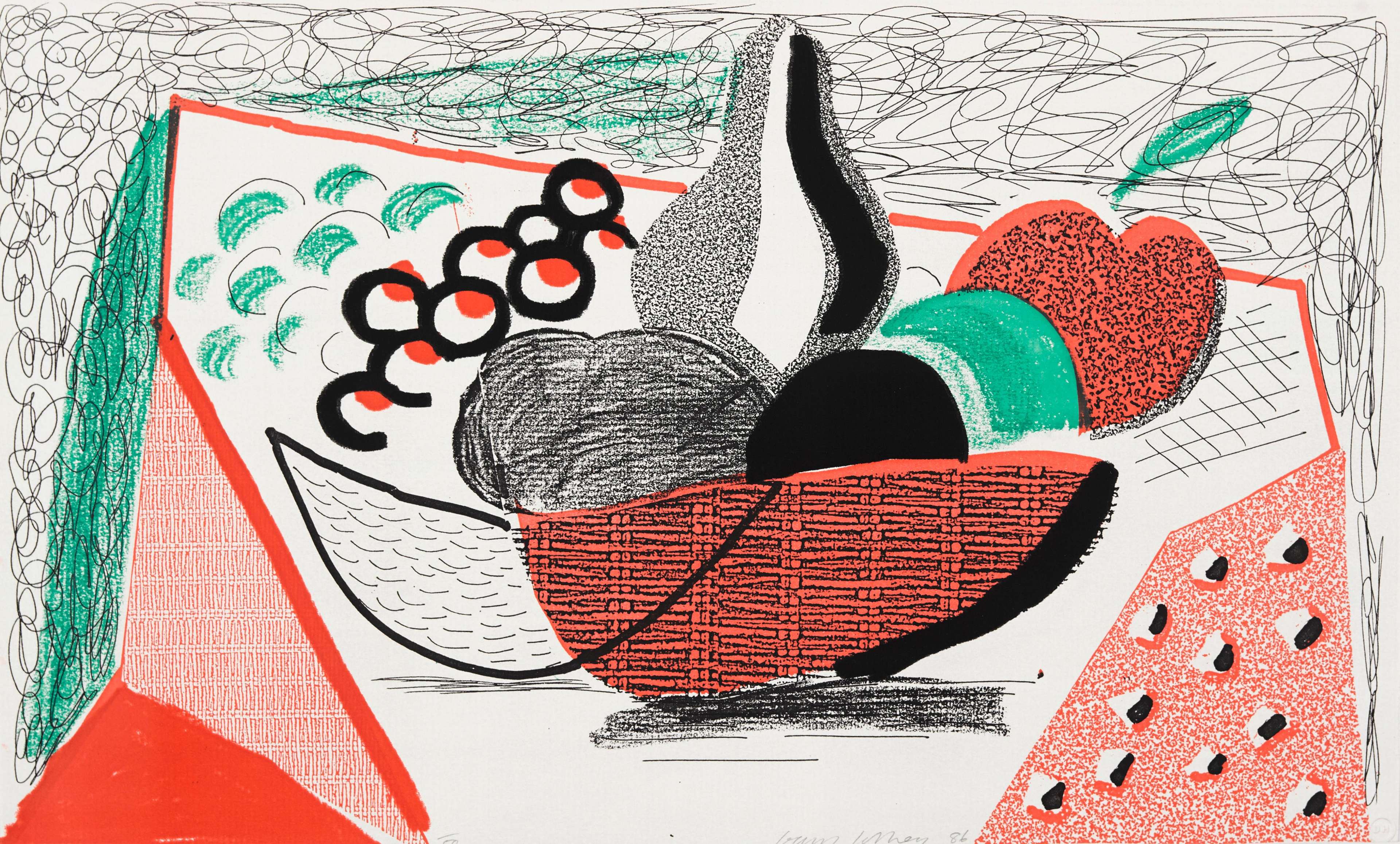 Apples, Pears, Grapes, May 1986 - Signed Print by David Hockney 1986 - MyArtBroker