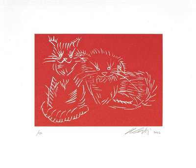 Cats (Red) - Signed Print by Ai Weiwei 2022 - MyArtBroker