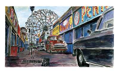 Amusement Park Alleyway - Signed Print by Bob Dylan 2016 - MyArtBroker