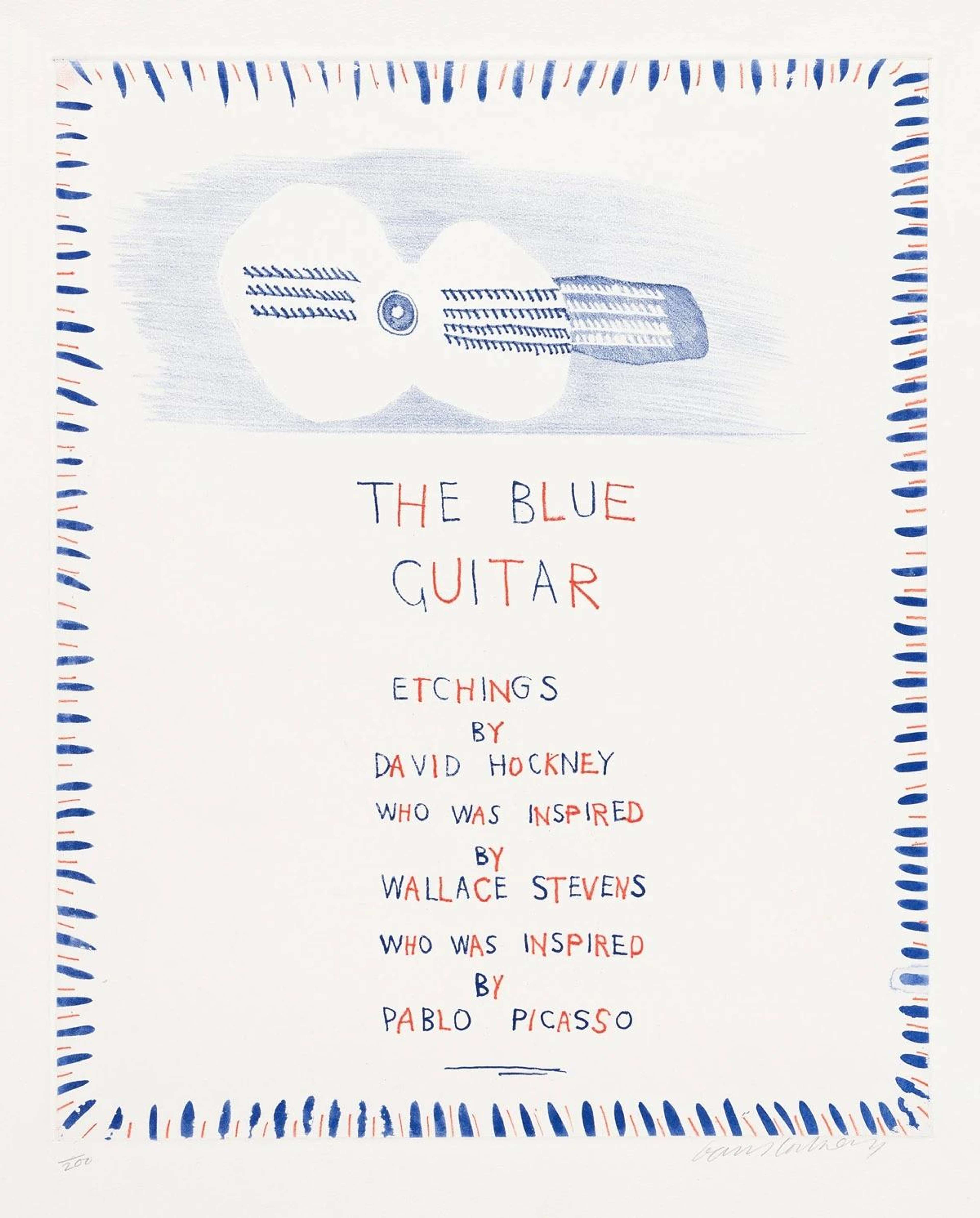 A sketch of a guitar above lines of text