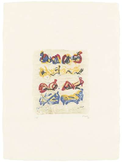 Eight Reclining Figures In Yellow Red And Blue - Signed Print by Henry Moore 1966 - MyArtBroker