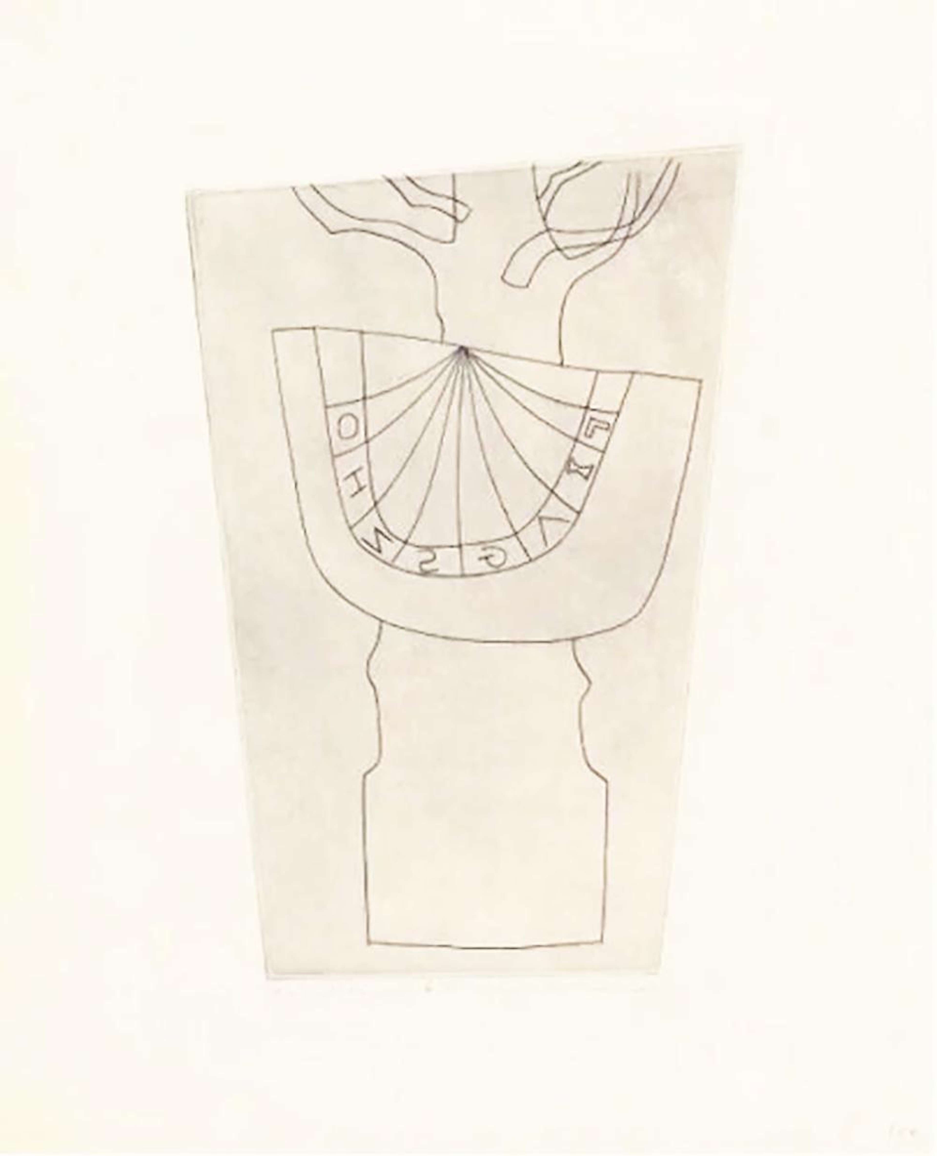 Turkish Sundial, Column And Tree - Signed Print by Ben Nicholson 1968 - MyArtBroker