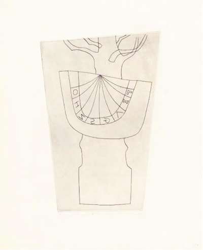 Turkish Sundial, Column And Tree - Signed Print by Ben Nicholson 1968 - MyArtBroker