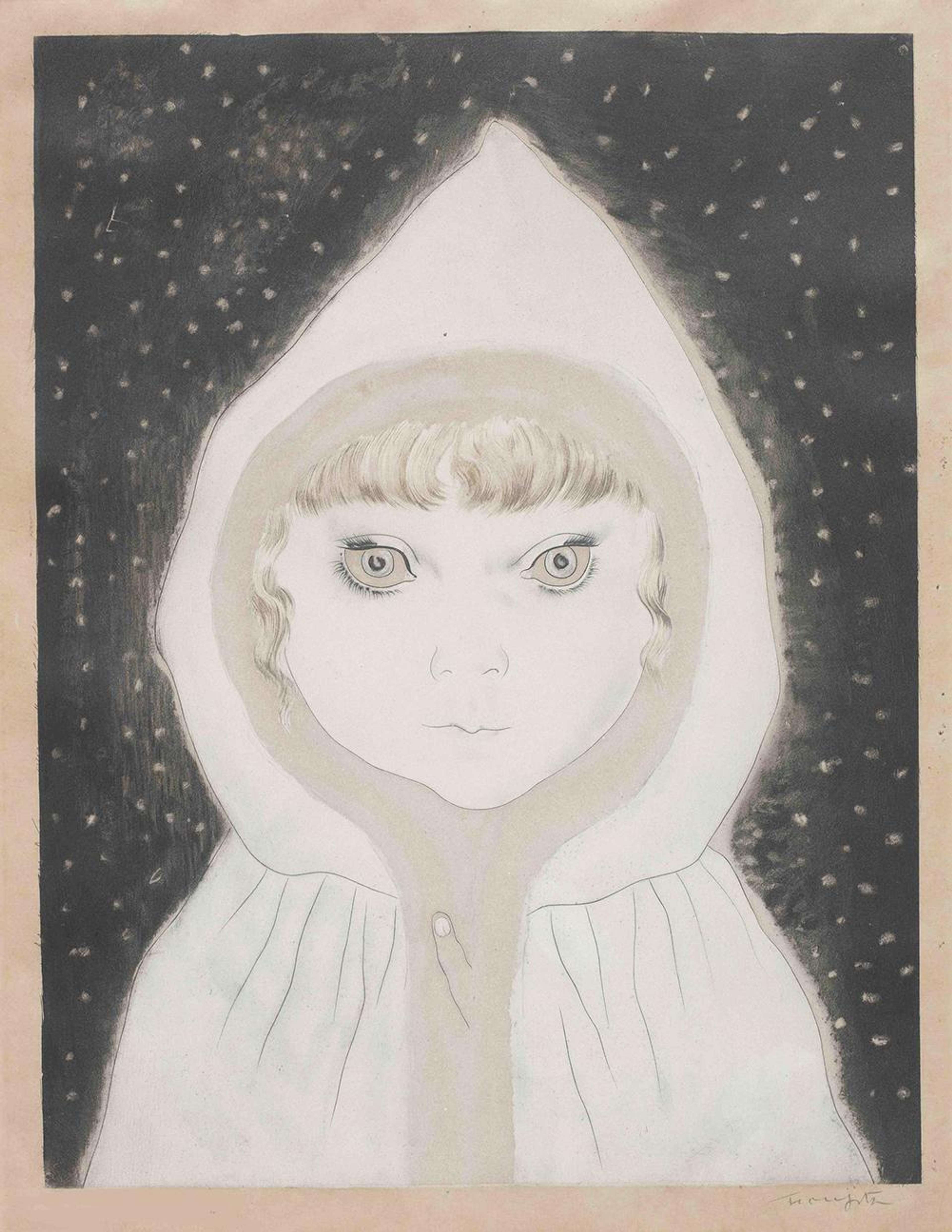 Petite Fille Au Capuchon Sous La Neige - Signed Print by Tsuguharu Foujita 1929 - MyArtBroker