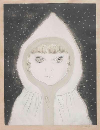 Petite Fille Au Capuchon Sous La Neige - Signed Print by Tsuguharu Foujita 1929 - MyArtBroker
