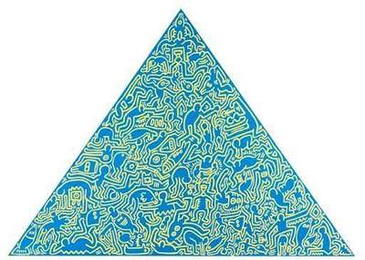 Pyramid (blue I) - Signed Print by Keith Haring 1989 - MyArtBroker