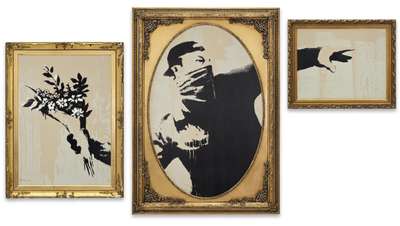 Thrower (Grey) VIP - Signed Print by Banksy 2019 - MyArtBroker