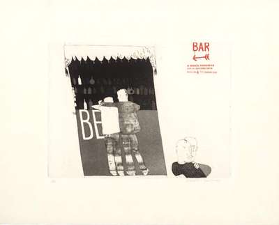 The Drinking Scene - Signed Print by David Hockney 1961 - MyArtBroker