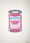 Soup Can (pink, cherry and blue) - Signed Print