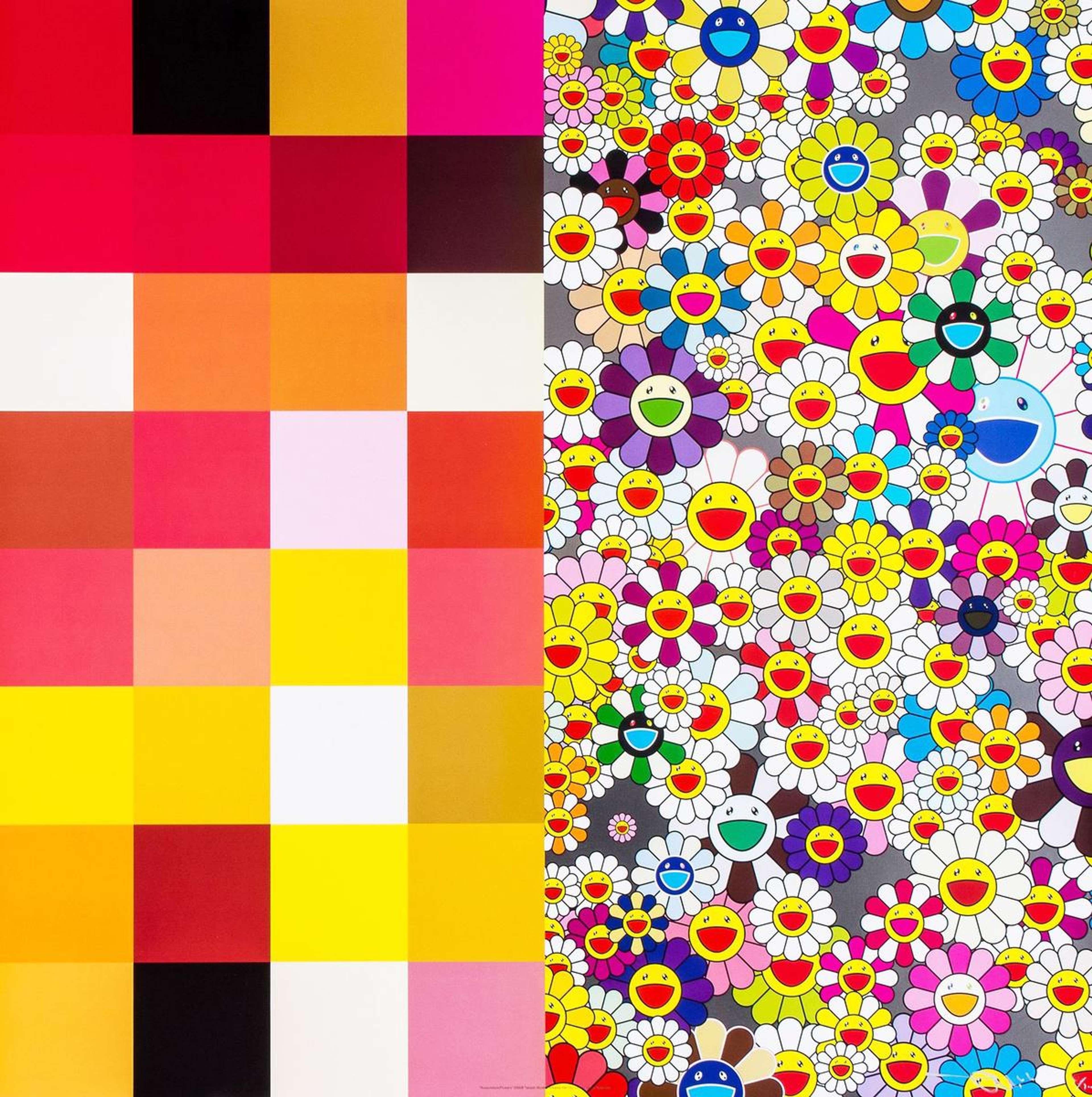 Acupuncture/Flowers - Checkers de Takashi Murakami