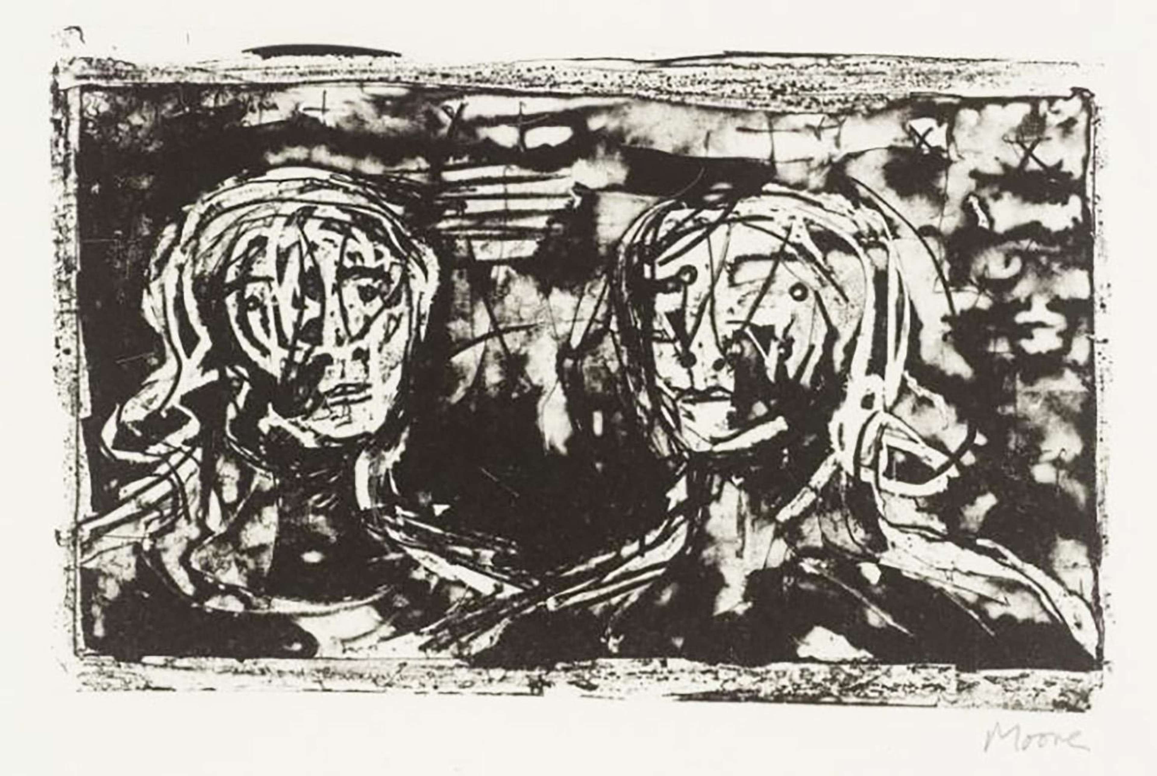 Two Heads - Signed Print by Henry Moore 1973 - MyArtBroker