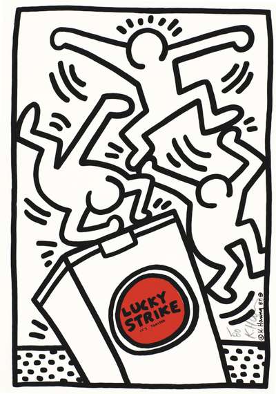 Lucky Strike (white) - Signed Print by Keith Haring 1987 - MyArtBroker