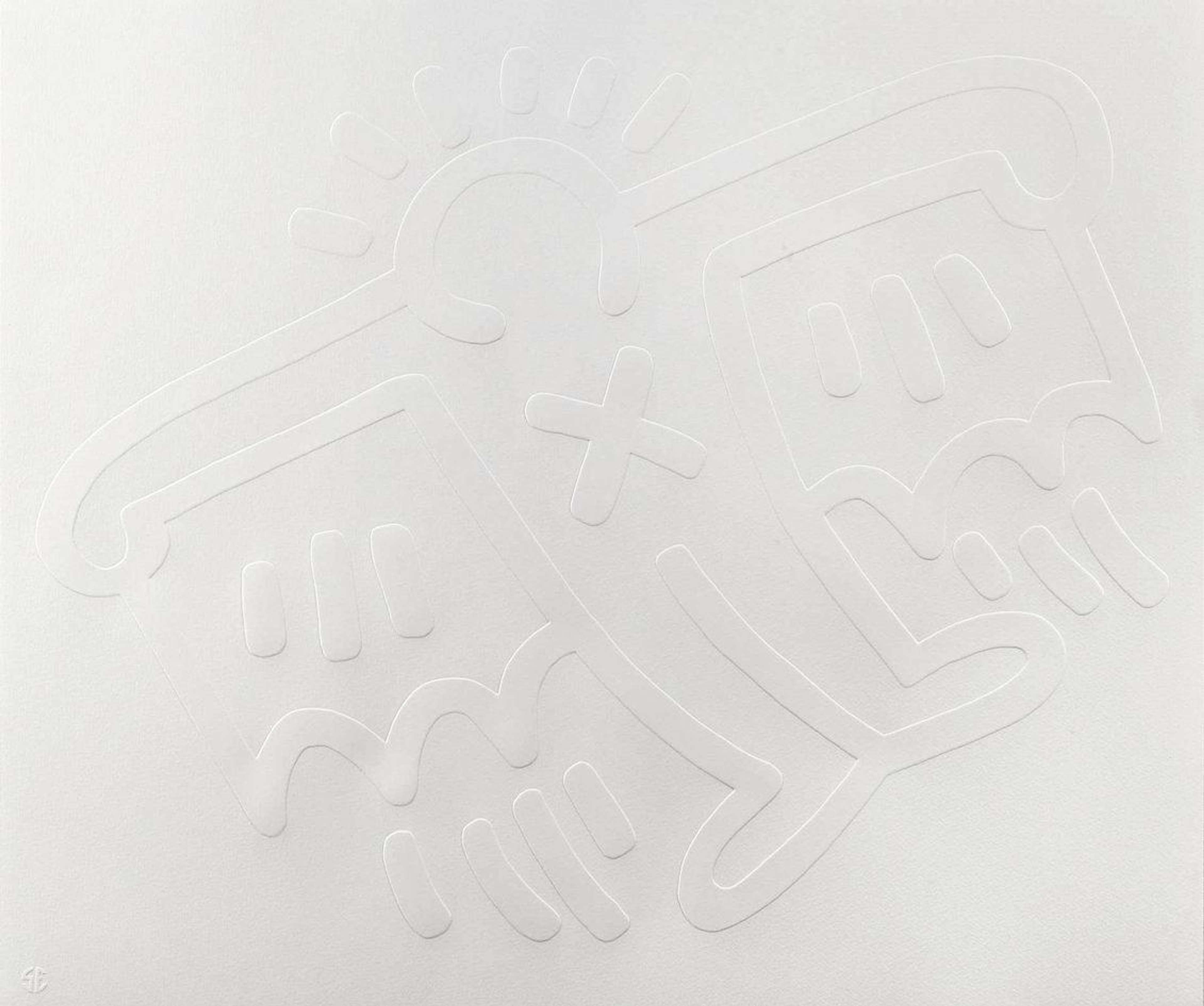Flying Devil (white) by Keith Haring