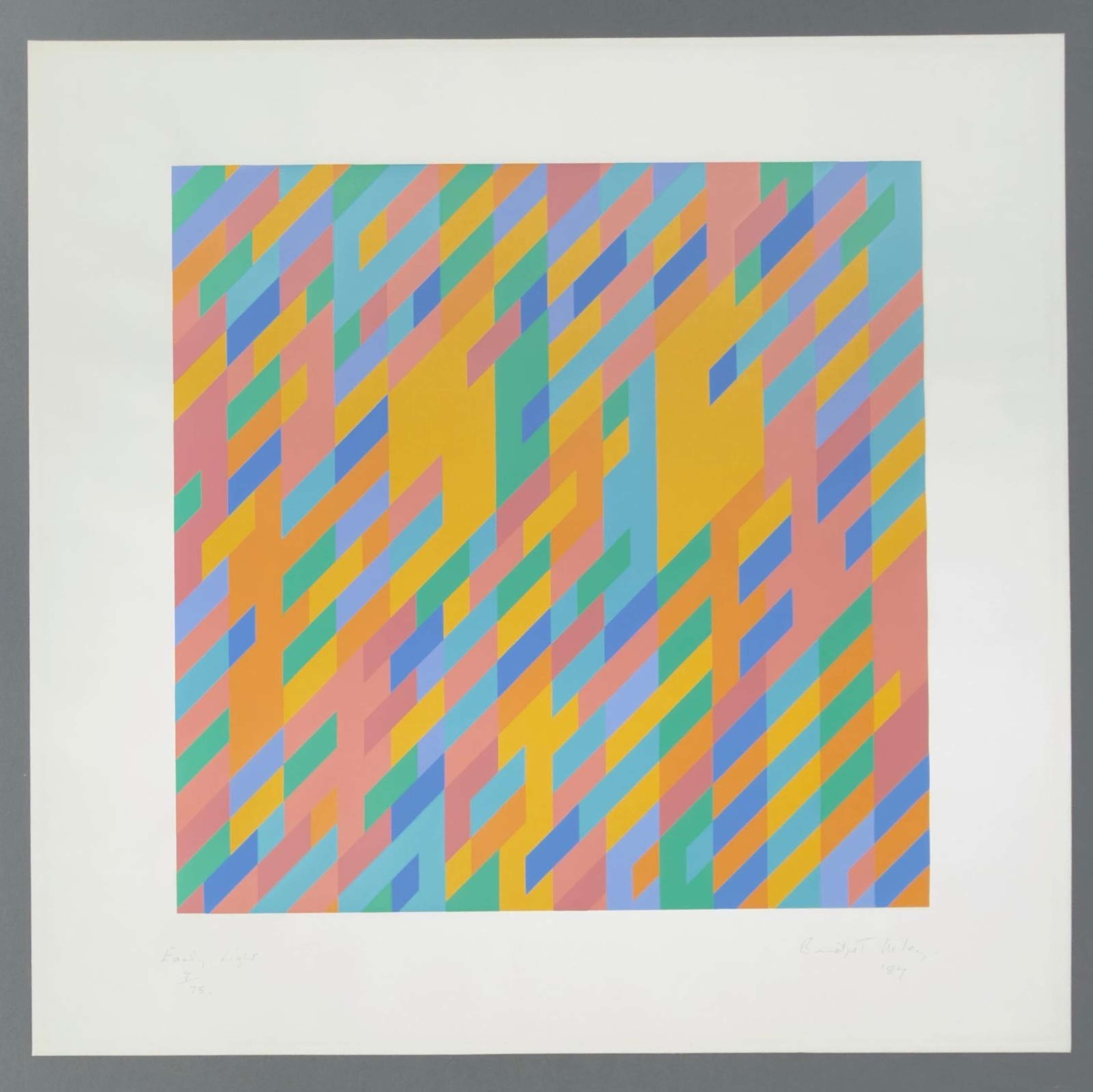 Example of light exposure on Bridget Riley 'Early Light' (1987) 