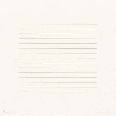 On A Clear Day 6 - Signed Print by Agnes Martin 1973 - MyArtBroker