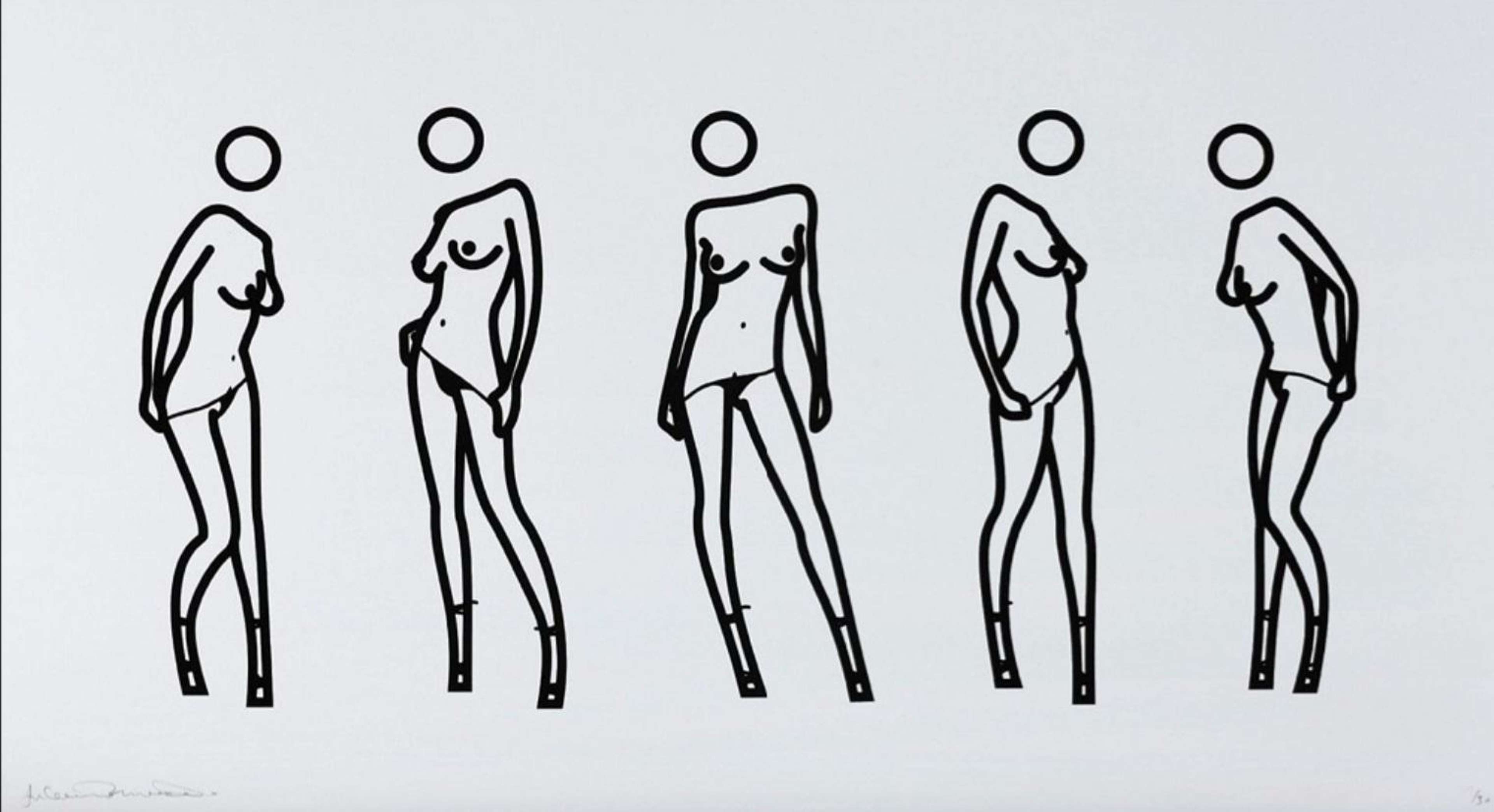 Bijou Gets Undressed 4 - Signed Print by Julian Opie 2004 - MyArtBroker