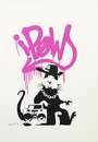 Banksy: Gangsta Rat (AP pink) - Signed Print