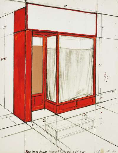 Red Store Front, Project - Signed Print by Christo 1977 - MyArtBroker