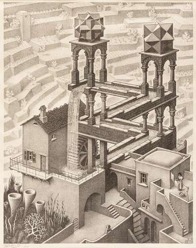 Waterfall - Signed Print by Maurits Cornelis Escher 1961 - MyArtBroker