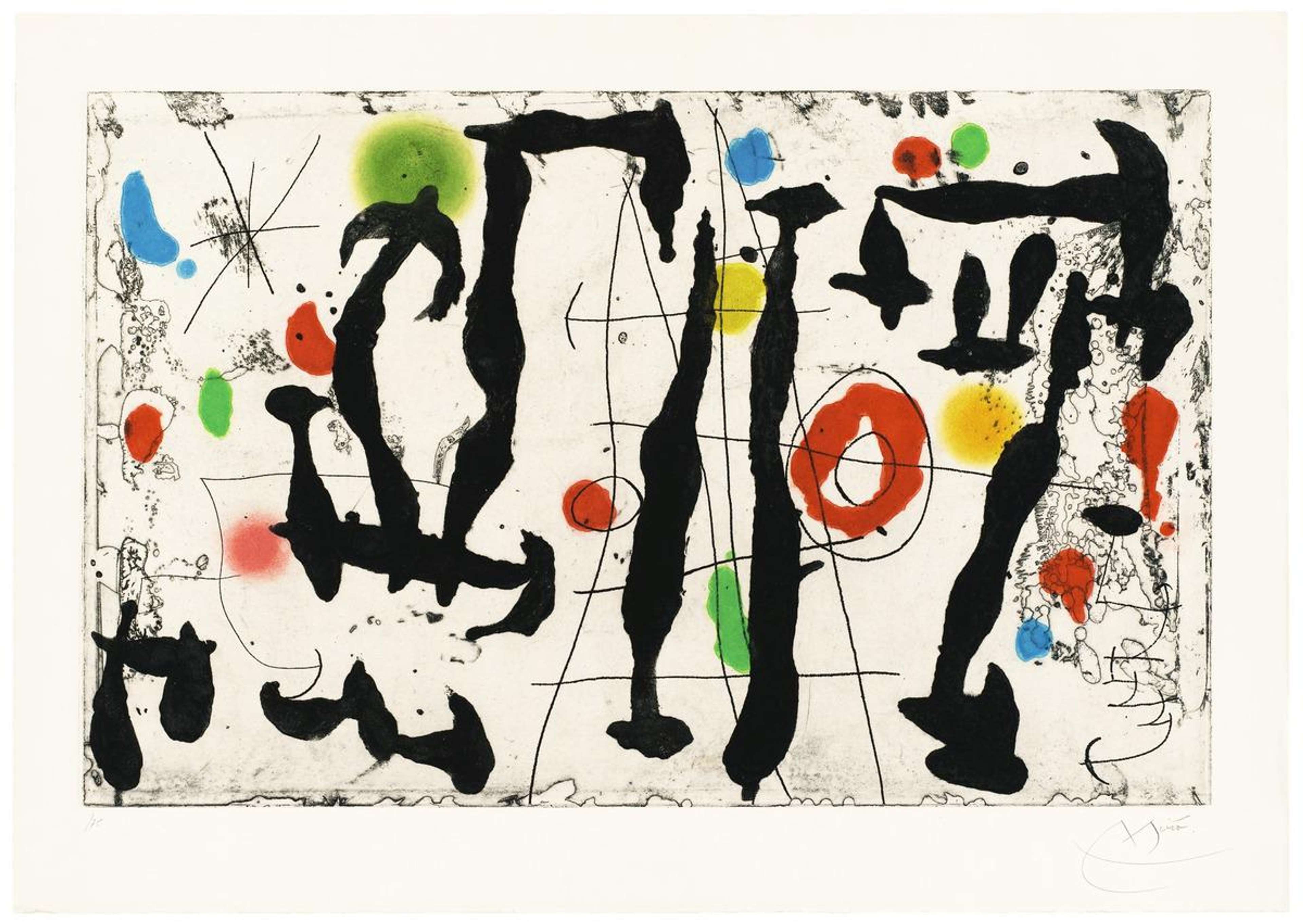 Tracé Sur La Paroi IV - Signed Print by Joan Miro 1967 - MyArtBroker