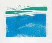 Lithographic Water Made Of Lines, Crayon, And Two Blue Washes - Signed Print