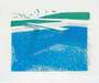 David Hockney: Lithographic Water Made Of Lines, Crayon, And Two Blue Washes - Signed Print