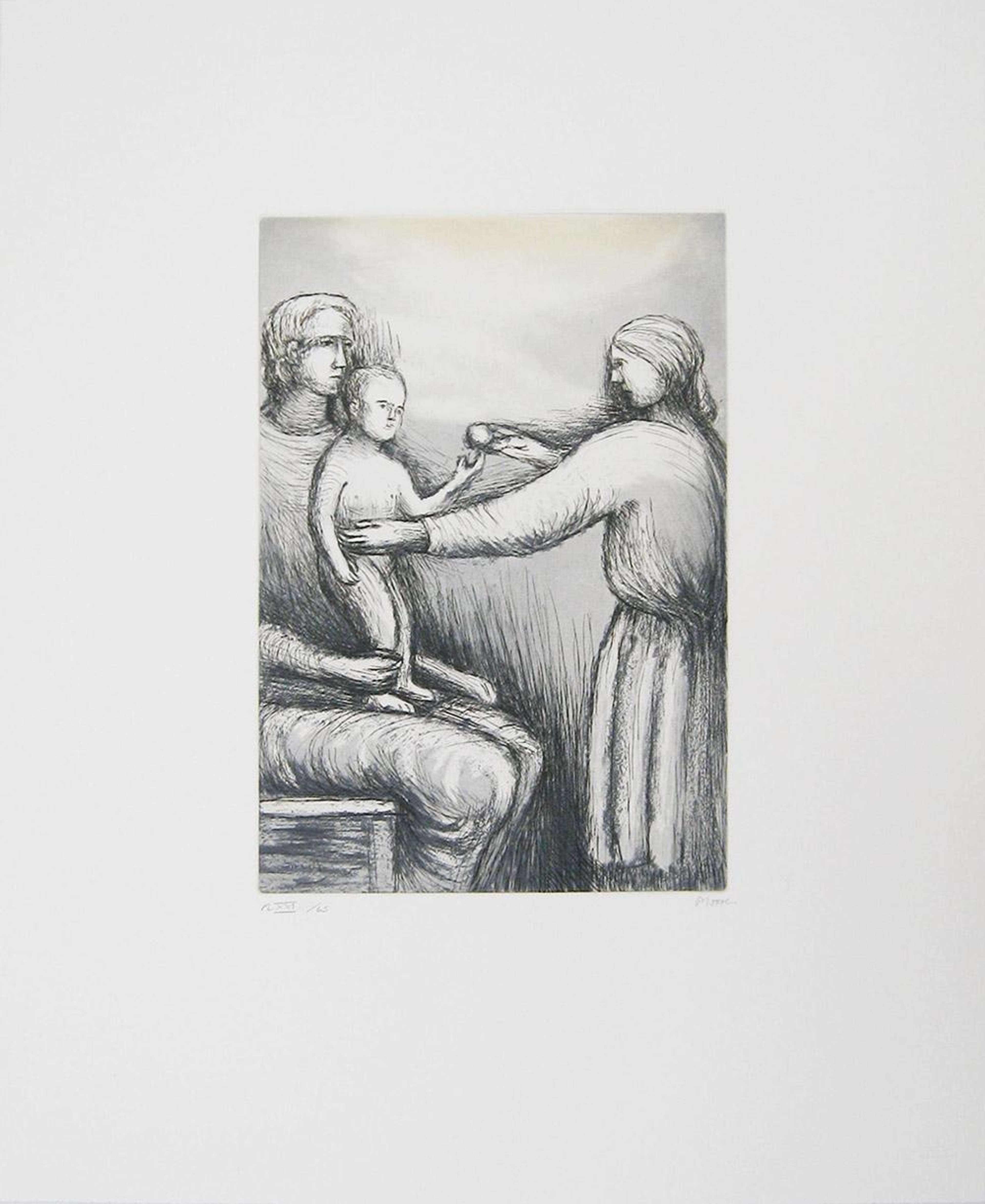 Mother And Child XXI - Signed Print by Henry Moore 1983 - MyArtBroker