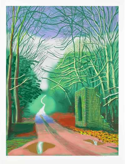 The Arrival Of Spring In Woldgate, East Yorkshire In 2011 (twenty eleven) - 19 February - Signed Print by David Hockney 2011 - MyArtBroker