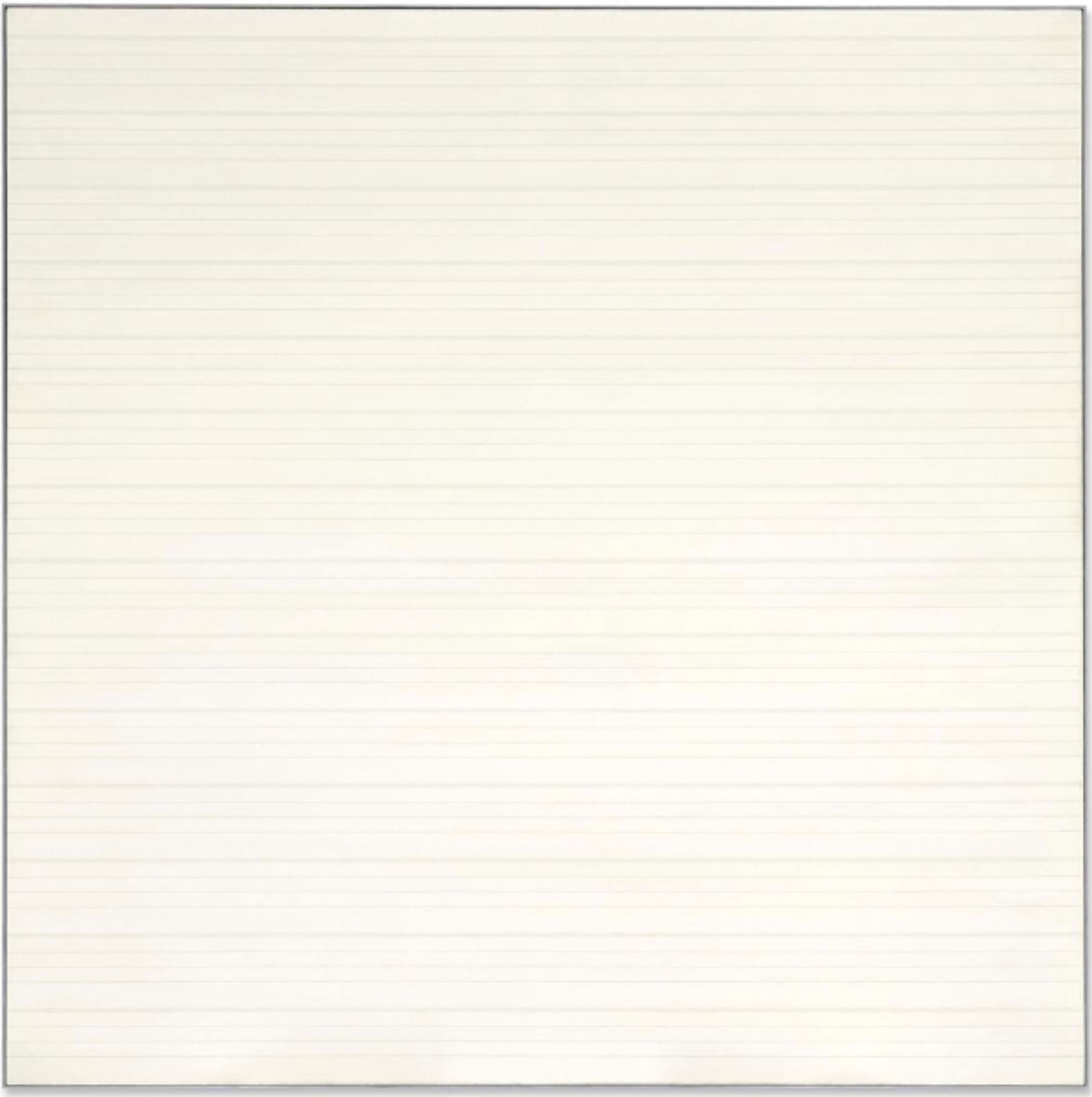 A pale off-white canvas featuring thin horizontal grey lines. Every fourth line is twice the thickness of the others and is followed by a larger gap of separation.