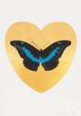 Damien Hirst: I Love You (gold leaf, black, turquoise) - Signed Print