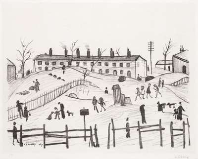 Winter In Broughton - Signed Print by L S Lowry 1969 - MyArtBroker