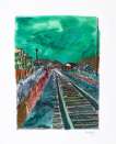 Train Tracks Green (2008) - Signed Print