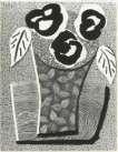 Three Black Flowers - Signed Print