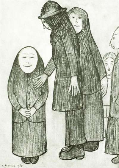 Family Discussion - Signed Print by L S Lowry 1974 - MyArtBroker
