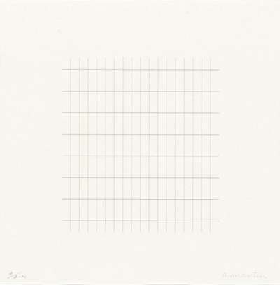 On A Clear Day 21 - Signed Print by Agnes Martin 1973 - MyArtBroker
