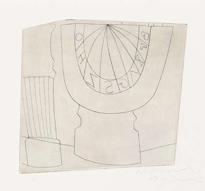 Turkish Sundial And Column - Signed Print by Ben Nicholson 1968 - MyArtBroker