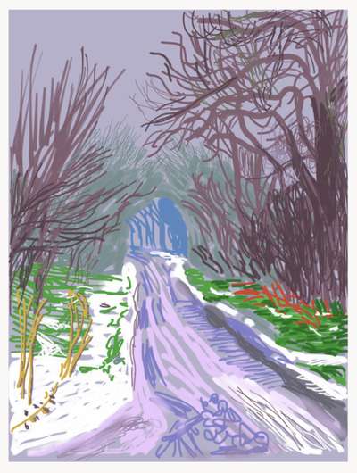 The Arrival Of Spring In Woldgate, East Yorkshire In 2011 (twenty eleven) - 4 January - Signed Print by David Hockney 2011 - MyArtBroker