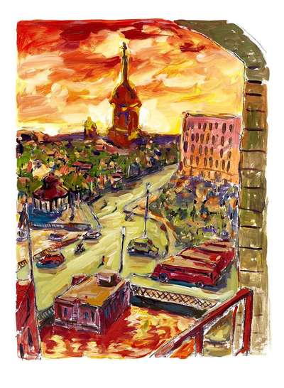 Bell Tower In Stockholm (2018) - Signed Print by Bob Dylan 2018 - MyArtBroker
