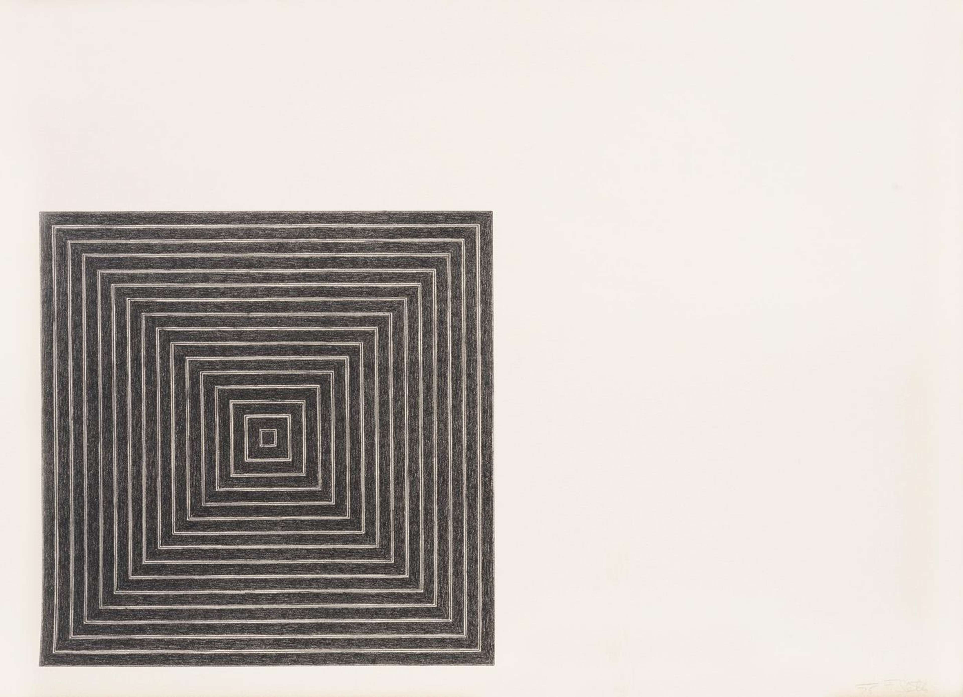Carré noir excentré avec motifs