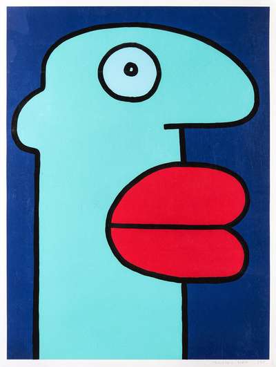 Blue - Signed Print by Thierry Noir 2013 - MyArtBroker