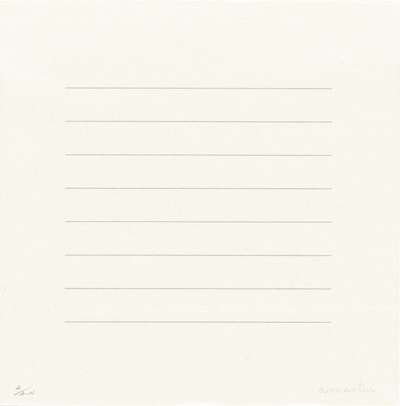 On A Clear Day 9 - Signed Print by Agnes Martin 1973 - MyArtBroker