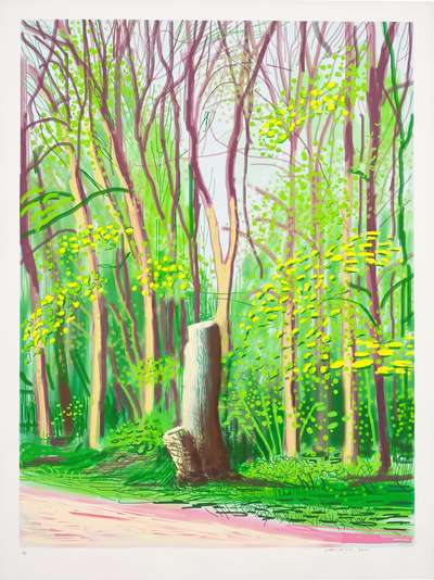 The Arrival Of Spring In Woldgate, East Yorkshire In 2011 (twenty eleven) - 19 April - Signed Print by David Hockney 2011 - MyArtBroker