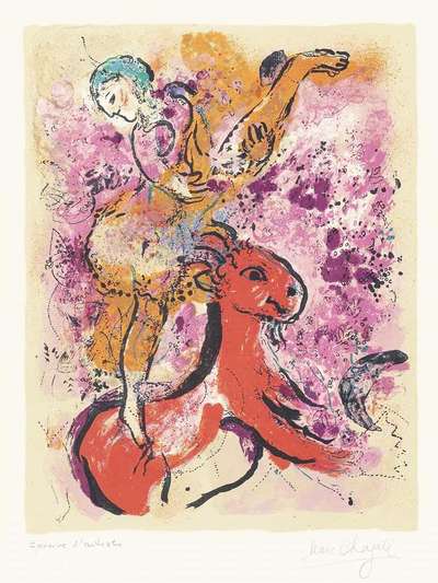 L'Écuyère Au Cheval Rouge - Signed Print by Marc Chagall 1957 - MyArtBroker