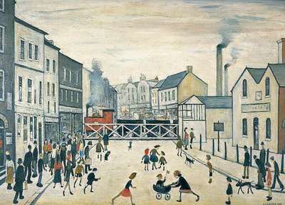 Level Crossing, Burton-On-Trent - Signed Print by L S Lowry 1973 - MyArtBroker