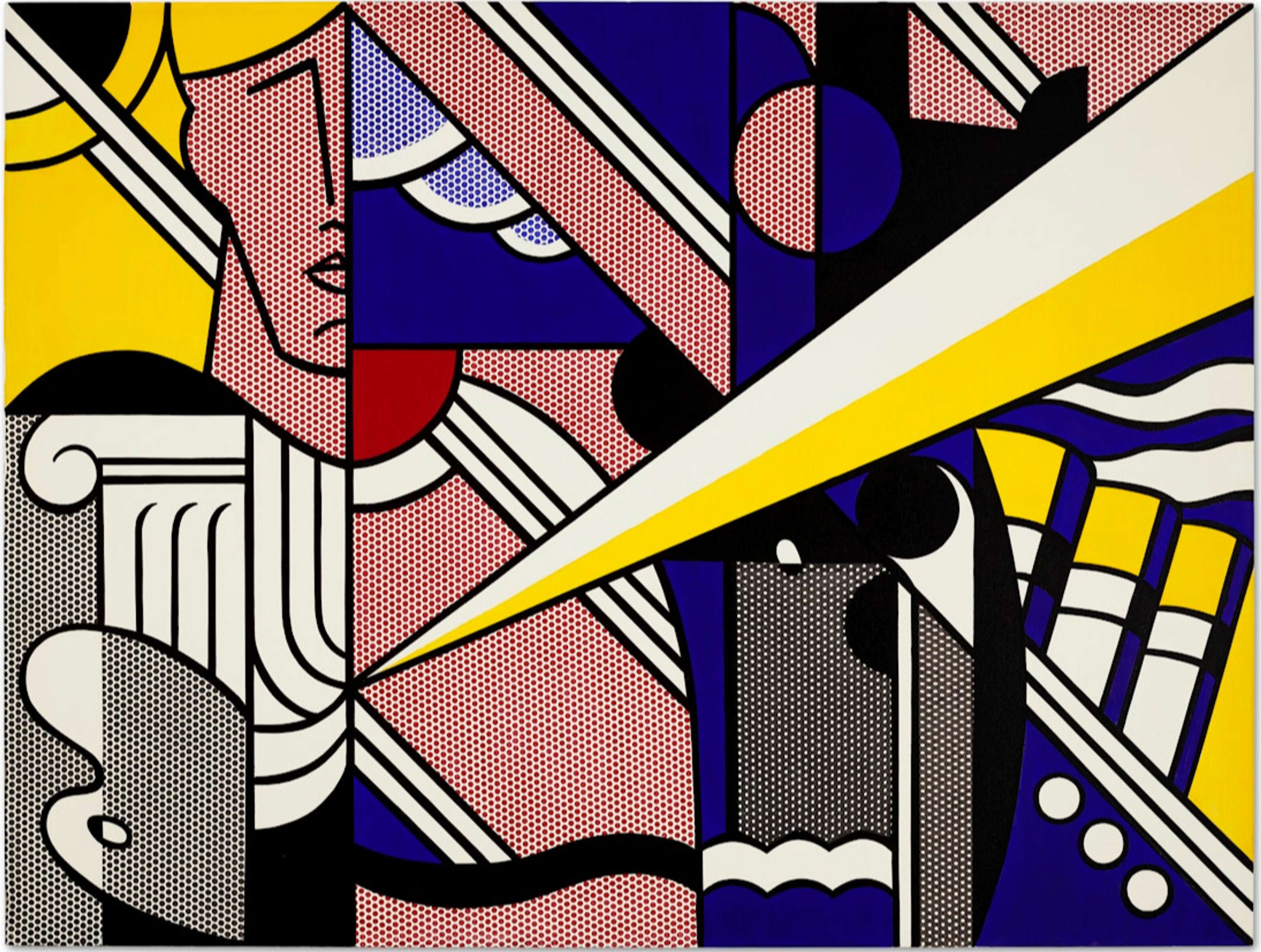 Peinture moderne à la colonne ionique par Roy Lichtenstein 1967