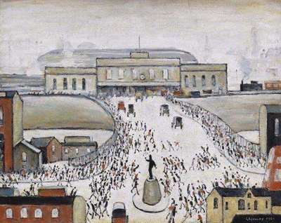 Station Approach - Signed Print by L S Lowry 1972 - MyArtBroker