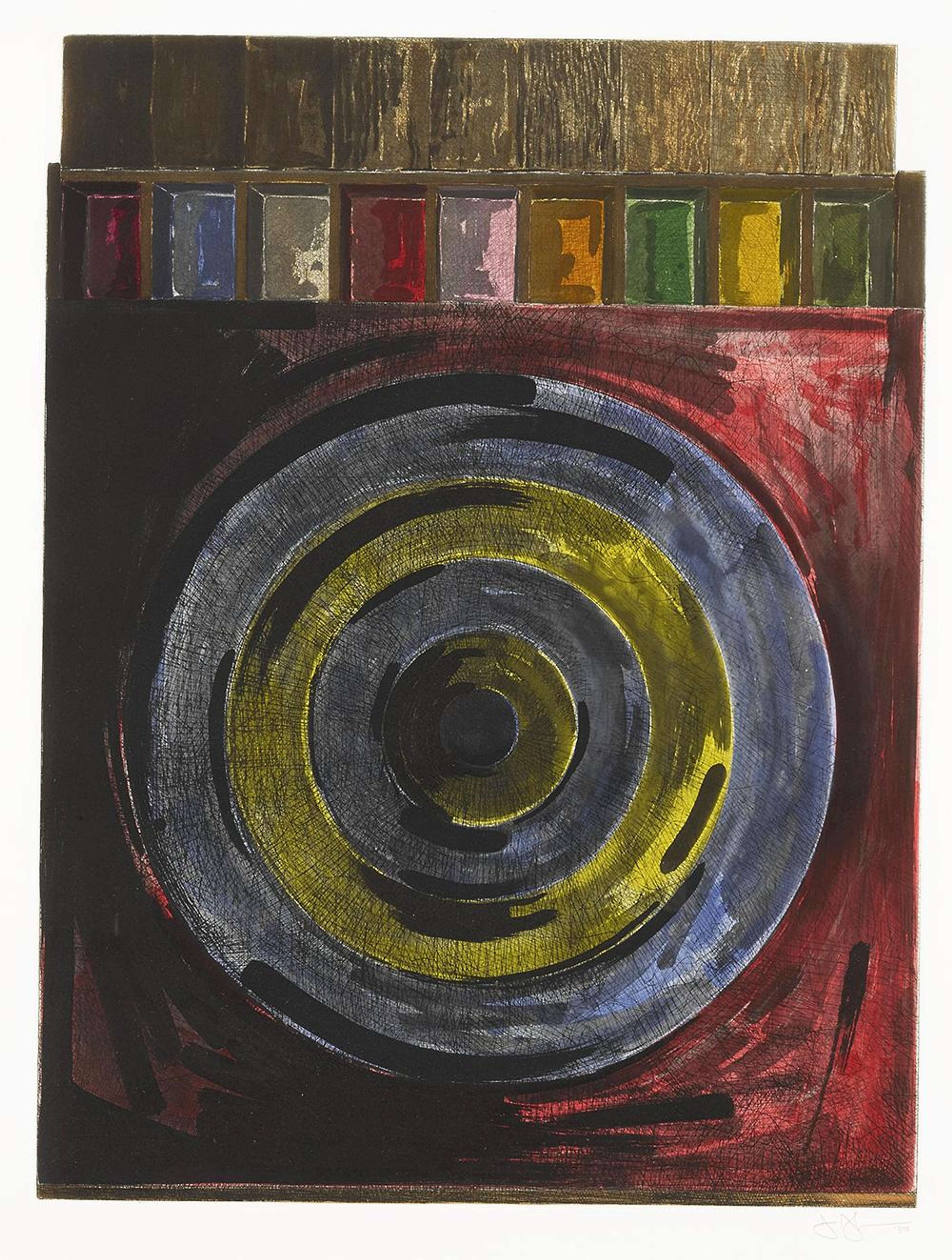 Un motif cible aux couleurs sombres