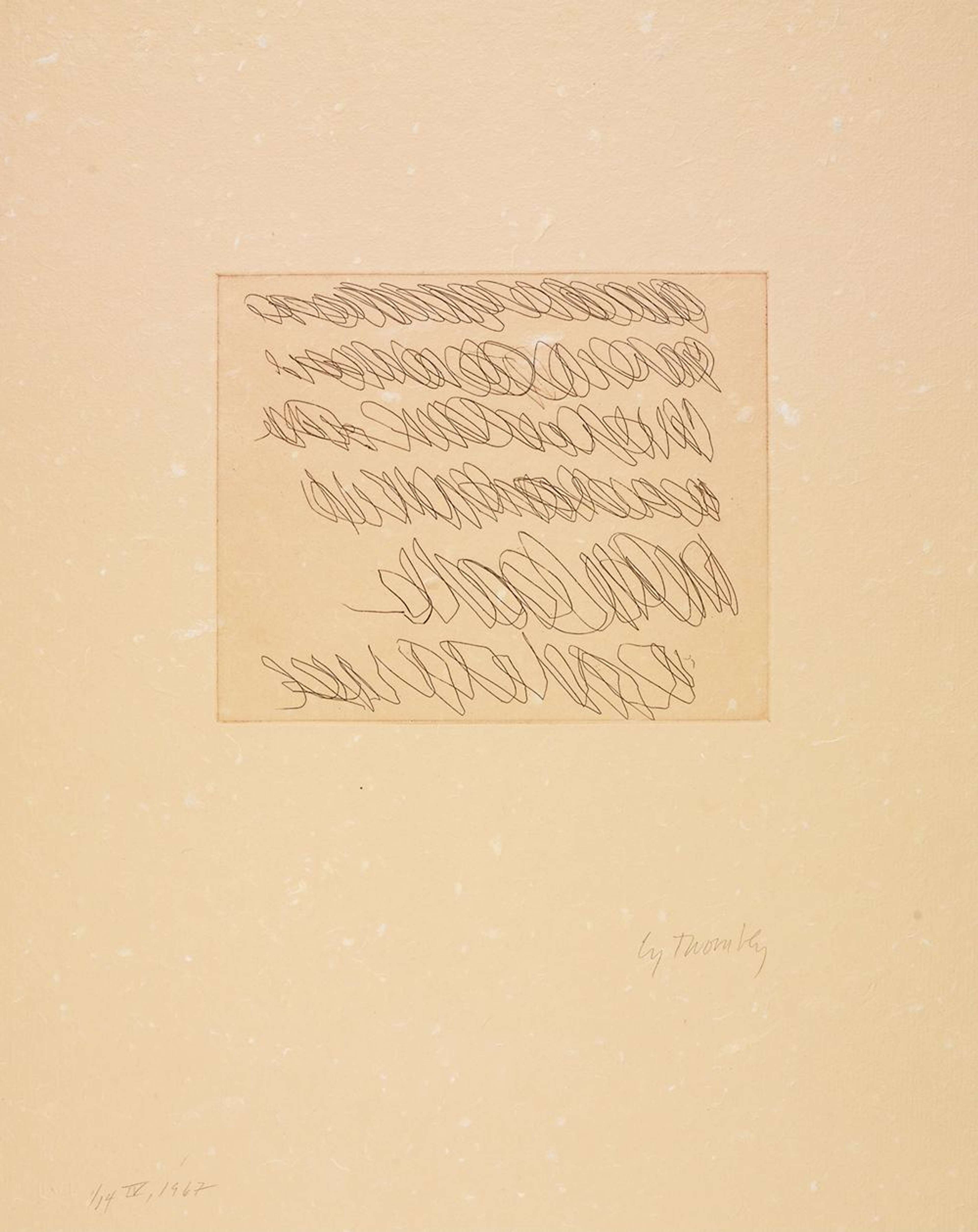 Note IV - Signed Print by Cy Twombly 1967 - MyArtBroker
