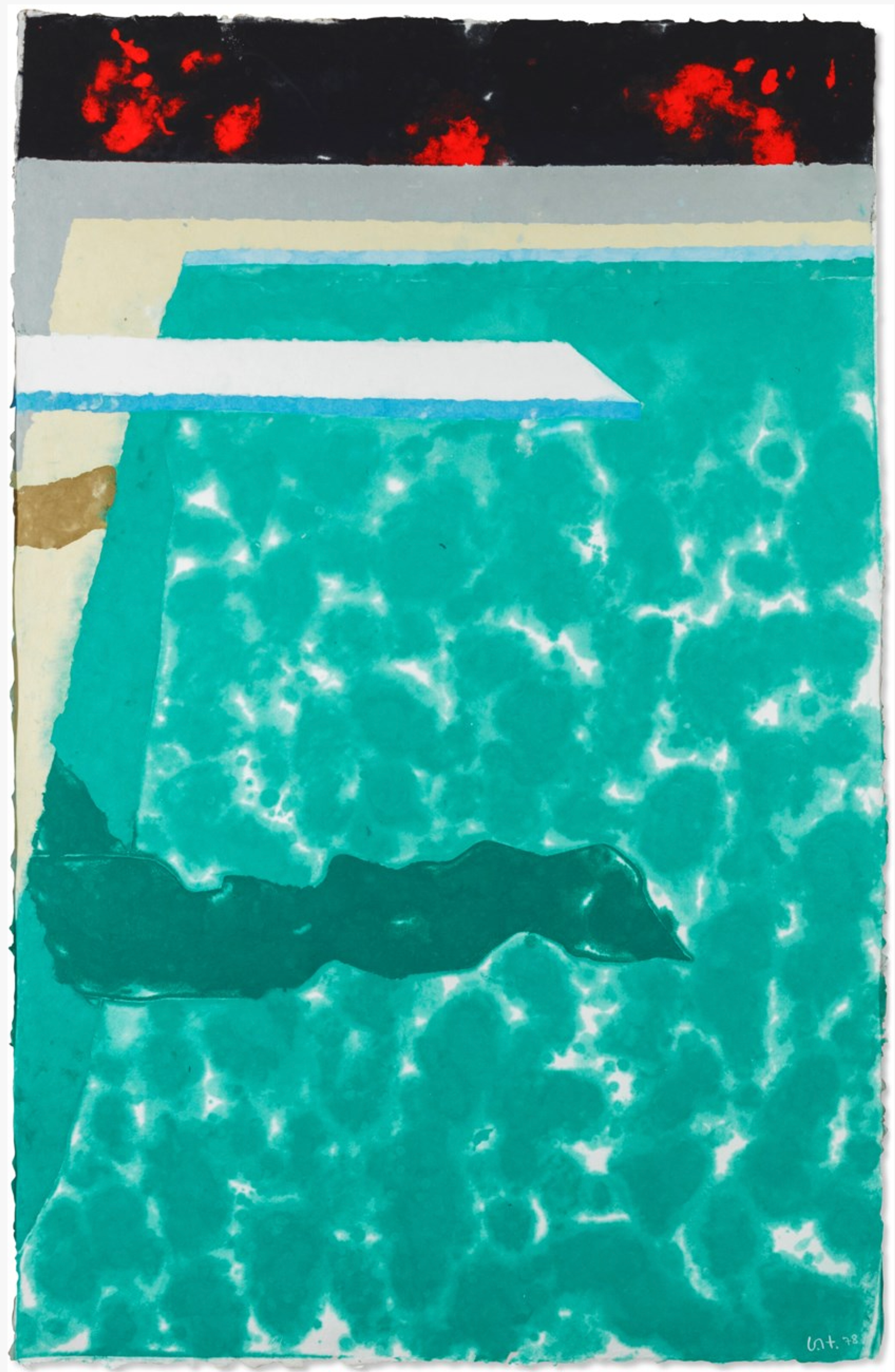 Green Pool with Diving Board and Shadow (Paper Pool 3) de David Hockney - Christie's