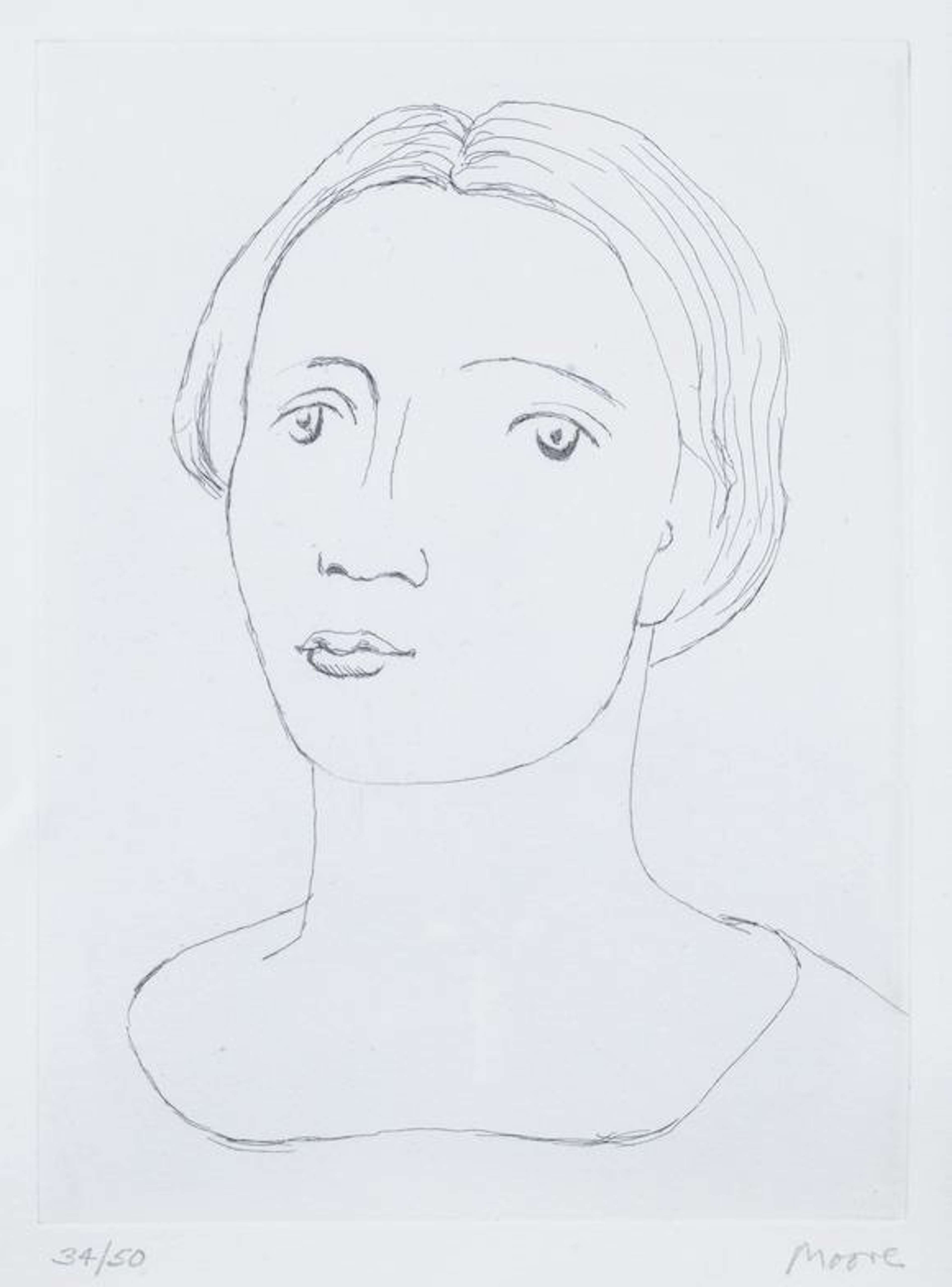 Head Of A Girl II - Signed Print by Henry Moore 1979 - MyArtBroker